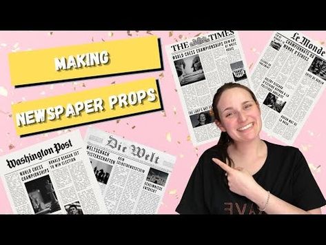 HOW TO MAKE A NEWSPAPER PROP - How to make an authentic looking newspaper for a theatre show prop - YouTube Theatre Props, Newspaper Template, Theatre Shows, Prop Making, Newsies, Canva Template, How To Make An, Newspaper, Girl Birthday