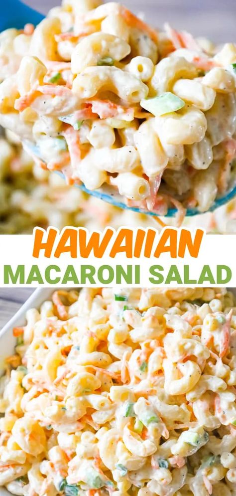 Hawaiian Pasta Salad, Creamy Pasta Salad Recipe, Creamy Macaroni Salad, Hawaiian Macaroni Salad, Creamy Pasta Salads, Best Macaroni Salad, Ranch Pasta Salad, Pasta Side Dishes, Pasta Sides