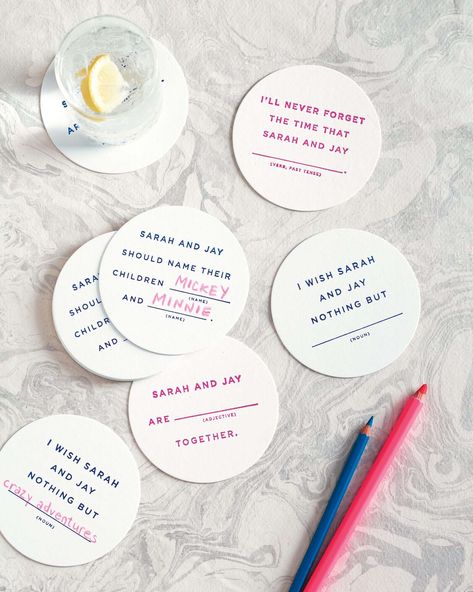 Wedding Reception Activities, Wedding Party Games, Wedding Games For Guests, Reception Activities, Dinner Party Games, Fun Bridal Shower Games, Awesome Bachelorette Party, Mad Libs, Icebreakers