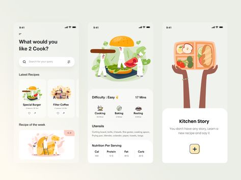 Recipes App Design, Food App Ui Design, Food App Design, Recipe App, Cooking App, Mobile App Design Inspiration, App Ios, Ux Design Inspiration, Sugar Eggs