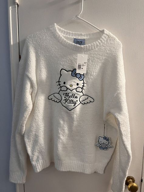 Forever 21 Angel Hello Kitty Pajama Sweater (Medium) , NEW with Tags!! | eBay Hello Kitty Clothes And Accessories, Hello Kitty Clothes Aesthetic, Cute Sweaters Aesthetic, Christmas Wishlist Clothes, Hello Kitty Inspired Outfits, Cute Clothes From Amazon, Forever 21 Clothes, Pajama Sweater, Hello Kitty Merch