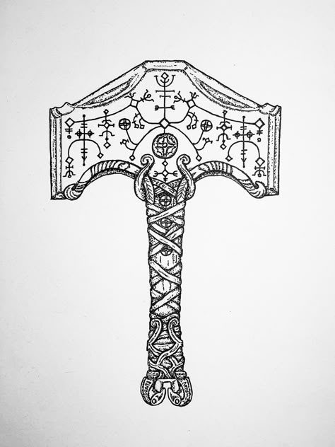 Norwegian Tattoo, Thor Hammer Tattoo, Mjolnir Tattoo, Rune Vichinghe, Thor Tattoo, Viking Rune Tattoo, Hammer Tattoo, Warrior Tattoo Sleeve, Norse Mythology Tattoo