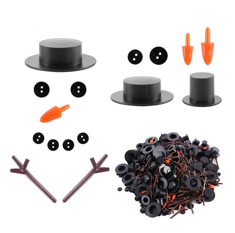 PRICES MAY VARY. Christmas Snowman Kit for DIY Craft:800pcs Christmas DIY snowman ornament set including 80pcs mini black top hats, 480pcs tiny black buttons, 160pcs brown snowman hands, 80pcs carrot snowman noses, large amount of accessories to do your DIY snowman crafts and decorating Christmas party, clothing crafts, hair ornaments etc, you can even share the fun with your friends and family. Plastic Magician Hats:these mini black top hats for crafts are made of durable plastic, smooth with c Christmas Diy Snowman, Metal Crafts Diy, Creative Christmas Crafts, Snowman Diy, Snowman Kit, Diy Snowman Ornaments, Snowman Crafts Diy, Winter Holiday Party, Diy Craft Kit