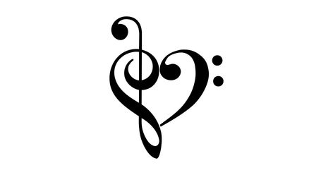 Treble And Bass Clef Tattoo, Treble Clef Heart Tattoo, Music Tattoo Treble Clef, Treble And Bass Clef Notes, Music Heart Tattoo, Treble Clef Heart, Treble And Bass Clef Heart, Tattoo Pierna, Gear Tattoo