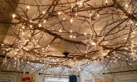 Tree Branch Decor, Meditation Room Decor, Branch Decor, Meditation Room, Ceiling Decor, Decoration Table, Larp, Fairy Lights, Fairy Garden