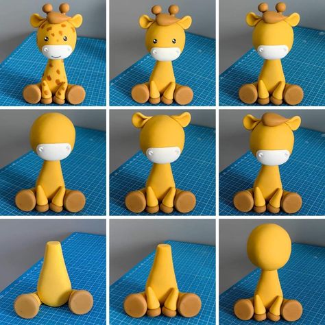 Clay Art Tutorial, Fondant Giraffe, Working With Fondant, Kue Fondant, Magic Rose, Giraffe Cakes, Cake Decorating Courses, Rose Tree, Clay Crafts For Kids