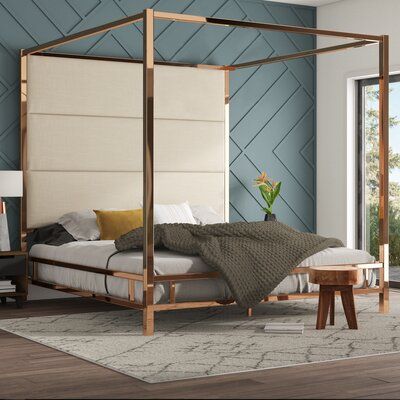 Low Profile Canopy Bed, Queen Canopy Bed, Metal Canopy Bed, Canopy Bed Frame, Bed Color, Upholstered Panel Bed, Four Poster, Upholstered Panels, Canopy Bed