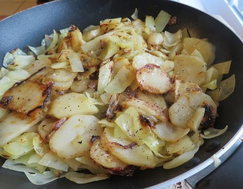 Fried Cabbage and Potatoes Fried Cabbage And Potatoes, Cooked Cabbage Recipes, Creamed Cabbage, Fried Cabbage Recipes, Steamed Cabbage, Cabbage And Potatoes, The English Kitchen, Cabbage Casserole, Cooked Cabbage