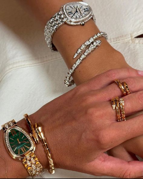 Follow Kelsie for more 🩷 Watches Aesthetic Woman, Lady Rolex Watch, Designer Jewelry High End, Luxury Gold Jewelry, Bvlgari Jewelry, Expensive Jewelry Luxury, Luxe Jewelry, Dope Jewelry, Jewelry Fashion Trends