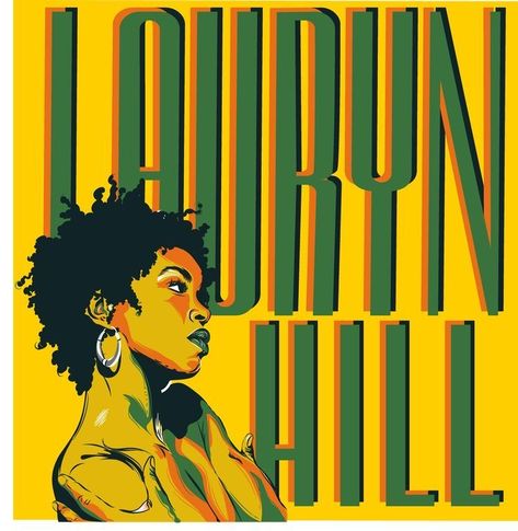 Lauren Hill, Lauryn Hill, Music Poster Design, Afrocentric Art, New Poster, Room Posters, Yellow Background, Cool Posters, Music Poster