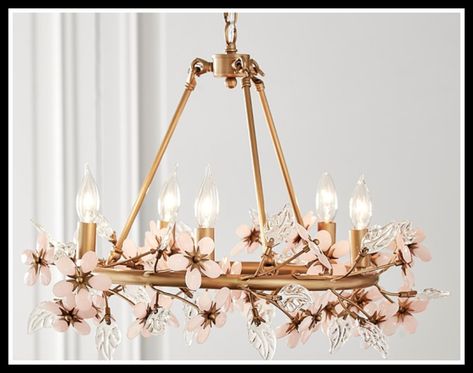 Beautiful Light Fixtures. Help me choose a favorite. Pottery Barn Chandelier, Barn Chandelier, Nursery Light Fixture, Girls Room Chandelier, Girls Chandelier, Grace Flower, Nursery Chandelier, Kids Chandelier, Flower Floor Lamp