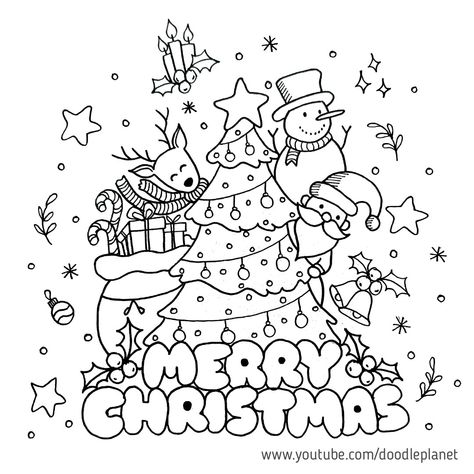 Doodle Planet X Mas Coloring Pages, Merry Christmas Art Draw, Christmas Drawings To Color, Christmas Drawing To Color, Cute Christmas Coloring Sheets, Christmas Colouring Pages Free, Pokemon Christmas Coloring Pages, Christmas Doodles Ideas, Doodle Art Christmas