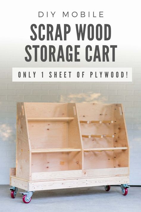 Lumber Storage Cart, Wood Storage Cart, Scrap Wood Storage, Wood Cart, Plywood Storage, Sheet Storage, Wood Storage Rack, Workshop Projects, Bar Business