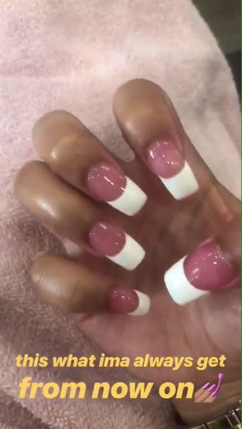 Pink French Pedicure, Classy Acrylic, French Pedicure, White Tips, Curved Nails, Finger Nail Art, Pink French, Classy Acrylic Nails, White Tip