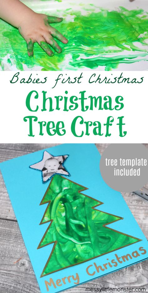 Christmas tree craft for babies first Christmas. Easy Christmas craft for babies with Christmas tree template Craft For Babies, Baby Christmas Crafts, Christmas Tree Craft, Tree Template, December Crafts, Christmas Tree Template, Christmas Crafts For Toddlers, Baby Art Projects, Preschool Christmas Crafts