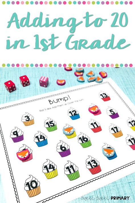 Math Stations First Grade, First Grade Schedule, Adding 3 Numbers, Addition To 20, Math Properties, Missing Addends, Commutative Property, Teaching Addition, First Grade Lessons