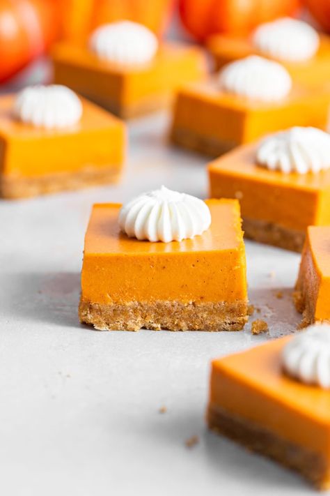 No Bake Pumpkin Pie Bars, No Bake Pumpkin Bars, No Bake Pumpkin, Bake Pumpkin, Karo Syrup, No Bake Pumpkin Pie, Pumpkin Pie Bars, Pumpkin Desserts, Baking Desserts