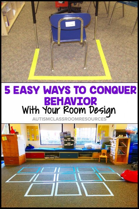 What if addressing challenging behavior in your classroom could be as simple as making changes to your room design? Here are some simple tricks that can help you prevent or address behaviors with their warning signs and solutions. #roomdesign #specialeducation High School Special Education Classroom, Special Education Classroom Setup, Special Education Behavior, Elementary Special Education Classroom, Asd Classroom, High School Special Education, Life Skills Curriculum, Visual Supports, Self Contained Classroom