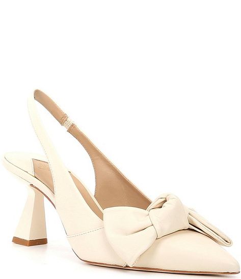 Antonio Melani Lenore Leather Bow Slingback Pumps | Dillard's Bridal Heels, Leather Socks, Leather Bow, Antonio Melani, Leather Bows, Slingback Pump, Dillard's, Shoes Jewelry, Leather Upper