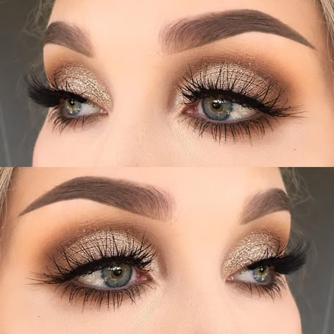 1,559 Likes, 9 Comments - @helenesjostedt on Instagram: “No  I used @makeupaddictioncosmetics vintage palette (shadows: dirty brown and cocoa lace) |…” Trucco Smokey Eye, Extreme Make-up, Make Up Gold, Wedding Guest Makeup, New Years Eve Makeup, Smink Inspiration, Beauty Make-up, Makijaż Smokey Eye, Make Up Looks