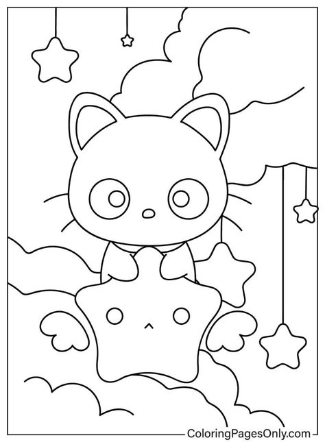 Coloring Pages Pochacco Coloring Pages, Coloring Pages Sanrio, Sanrio Coloring Pages, Hello Kitty Coloring Pages, Chibi Coloring Pages, Hello Kitty Colouring Pages, Colouring Sheets, Kitty Coloring, Hello Kitty Coloring