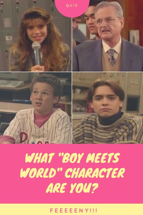 We all remember that sage advice, “Believe in yourselves. Dream. Try. Do good.” And remember: We can’t all be Mr. Feeny. Take our quiz to find out which character from "Boy Meets World" you are! Boy Meets World Outfits, Boy Meets World Edits, Boy Meets World Aesthetic, Dream Try Do Good, Boy Meets World Characters, Mr Feeny, Nineties Nostalgia, Boy Meets World Quotes, World Quiz