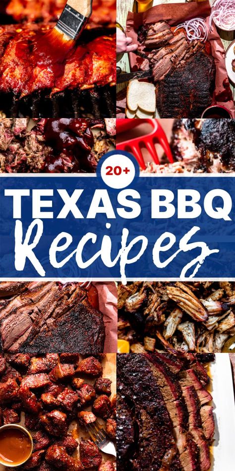 Get ready to fire up the smoker or grill and indulge in some of the best Texas BBQ recipes! From brisket to ribs, the state of Texas has perfected the art of slow-cooked meats bursting with flavor. Whether you’re a seasoned pitmaster or a beginner grill enthusiast, these recipes will satisfy your craving for deliciously smoky and savory dishes. Bbq Meat Recipes Barbecue, Bbq Meat Recipes, Smoked Bbq Recipes, Bbq Pit Recipes, Recteq Recipes, Texas Bbq Recipes, Bbq Ideas Food, Bbq Grill Recipes, Smoked Beef Roast