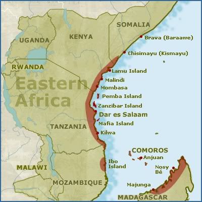 The Swahili Coast. It is a source of many trading ports. Swahili Coast, Bible Dictionary, Peace Corps, Africa Map, African History, City State, East Africa, History Facts, West Africa