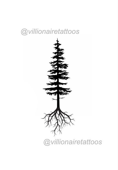 Pine Tree Roots Tattoo, Small Tree Tattoo For Men, Pine Tree With Roots Tattoo, Tamarack Tree Tattoo, Red Wood Tree Tattoo, Washington Tattoo Ideas, Tree Tattoo On Leg, Leg Tree Tattoo, Tree Tattoo Designs Men