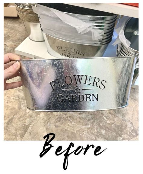 Farmhouse Sink Caddy, Dollar Tree Flowers, Milk Bottle Vases, Tin Planters, Barn Lights, Metal Flower Pots, Chalky Paint, Tree Planters, Decor Pottery