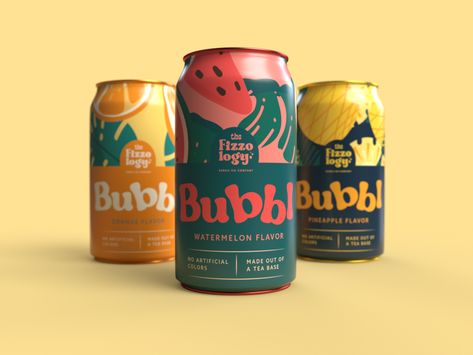 Retro Juice Packaging, Bubble Tea Packaging Design, Bubble Tea Graphic Design, Fun Package Design, Beverage Can Design, Bubble Tea Branding, Bubble Tea Packaging, Can Drink Design, Can Design Packaging