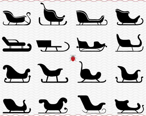 Santa Sleigh Silhouette, Holiday Icon, Silhouette Christmas, Christmas Sleigh, Logo Gifts, Christmas Yard, Black Silhouette, Santa Sleigh, Christmas Window