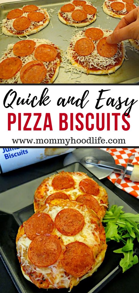 Pizza Biscuits, Kids Pizza Recipes, Personal Pizzas, Biscuit Pizza, Kids Pizza, Recipe For Kids, Personal Pizza, Easy Homemade Pizza, Kids Cooking Recipes