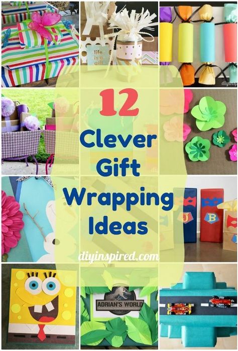 12 Clever Gift Wrapping Ideas - Creative and cheap ways to wrap presents! Several cute ideas for birthdays or special occasions. Diy Birthday Wrapping Ideas, Themed Wrapping Ideas, Clever Packaging Ideas, Cool Present Wrapping Ideas, Funky Gift Wrapping Ideas, Creative Gift Giving Ideas, Cool Wrapping Ideas Birthday, Unique Birthday Wrapping Ideas, Cool Gift Wrapping Ideas Creative