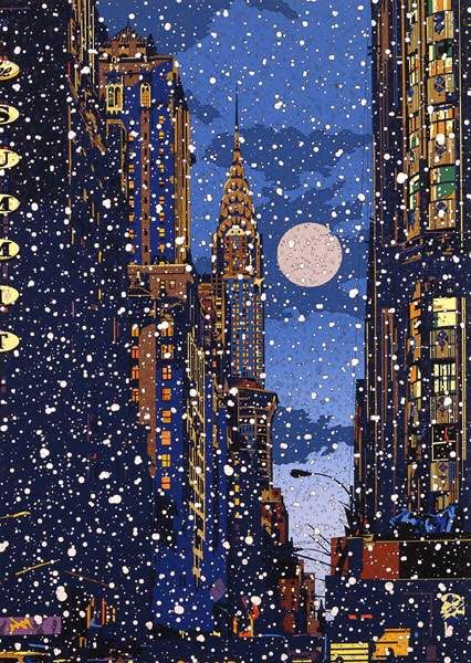 Eizin Suzuki, City At Night, Christmas Cover, Wow Art, Winter Art, Woodblock Print, Christmas Wallpaper, Pretty Pictures, At Night