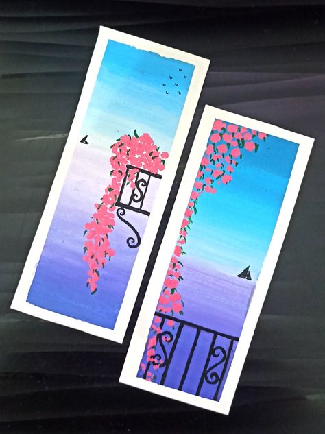 handmade bookmarks painted with acrylic color Acrylic Painting Bookmarks, Bookmark Painting Ideas Acrylic, Painted Bookmarks Acrylic, Unique Bookmarks Handmade, Acrylic Bookmark Ideas, Bookmarks Painted, Bookmark Drawing, Aesthetic Bookmarks, Marvel Art Drawings