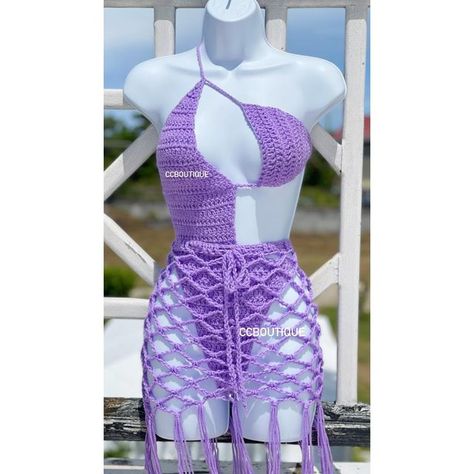 Crochet One Piece Bathing Suit, Crochet One Piece Bathing Suits Pattern Free, Two Piece Crochet Outfit, Crochet Set Outfit Beach, Crochet Beach Outfit, Crochet Two Piece Outfit, Pink Crochet Set, Crochet Mesh Skirt, Crochet Sets Black Women