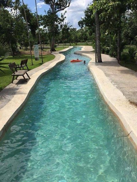 30Amazing Lazy River Swimming Pool Design And Ideas For Backyard River Swimming, Lazy River Pool, Amazing Swimming Pools, Small Swimming Pools, Swimming Pool House, Diy Swimming Pool, Lazy River, Natural Swimming Pools, Luxury Pools