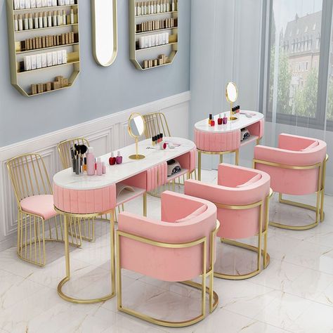 Deco Spa, Nail Salon Interior Design, Nail Salon Interior, Nail Salon Furniture, Beauty Salon Furniture, Nail Table, Western Restaurant, Nail Salon Decor, Kawaii Makeup