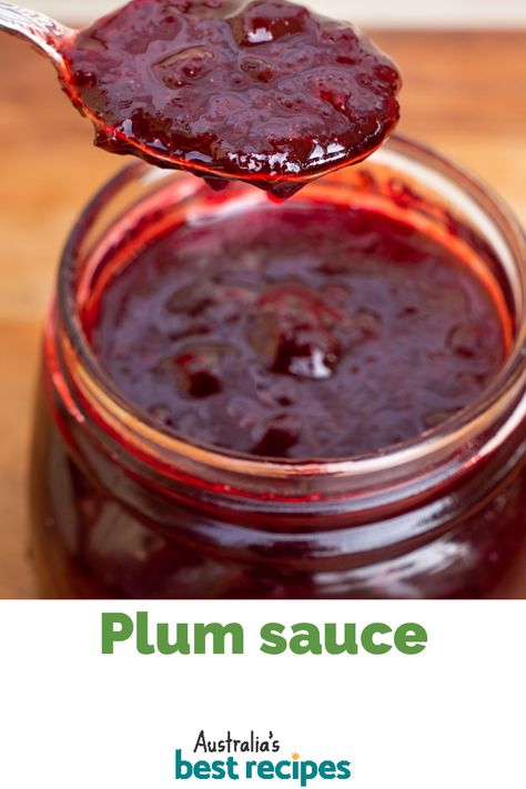 A homemade sauce perfect for chicken wings and pork. Sauce For Pork, Plum Sauce Recipe, Australian Recipes, Homemade Dips, Plum Sauce, Australia Food, Meat Dinners, Australian Food, Homemade Sauce