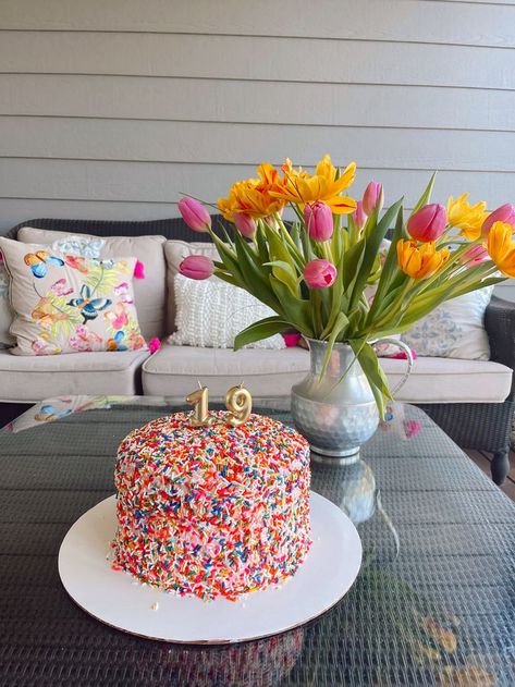 Sprinkle Birthday Cake, 24th Birthday Cake, Sprinkle Birthday, 19th Birthday Cakes, Sprinkles Birthday Cake, 14th Birthday Cakes, 17 Birthday Cake, 17th Birthday Ideas, Backyard Birthday Parties