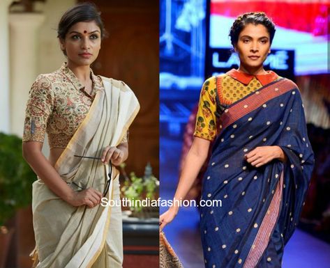 Collar Saree Blouse Designs 6 Collar Blouses For Sarees, Stand Collar Blouse Indian, Collar Blouse Designs, Collar Neck Blouse Designs, High Neck Blouses, Collar Neck Blouse, Blouses For Sarees, Neck Blouse Designs, Formal Office Wear