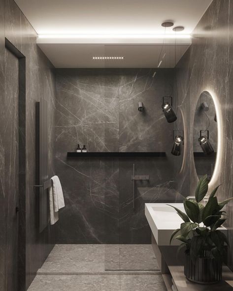 Pietra Grey Marble, Grey Marble Bathroom, Toilet Design Modern, Luxury Ceiling Design, Bathroom Decor Luxury, Washroom Design, Ceiling Design Modern, Small Toilet, Toilet Design