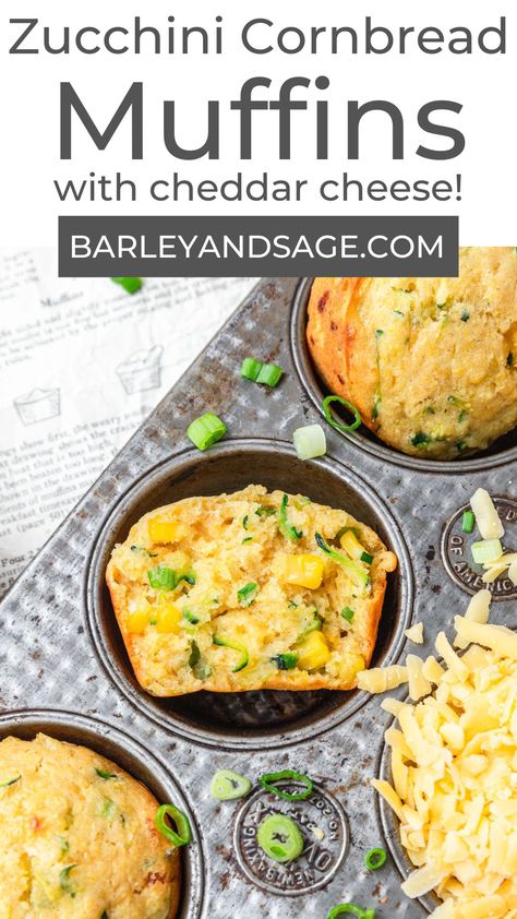 Zucchini Cornbread Muffins, Zucchini Cheddar Muffins, Savory Cornbread Muffins, Veggie Cornbread, Meals With Cornbread, Corn Meal Muffins, Loaded Muffins, Healthy Cornbread Muffins, Zucchini Breakfast Muffins