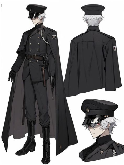 Clothe Drawing Reference Male, Guard Outfit Male, Uniform Outfits Male, Male Character Clothes, Battle Outfits Male, Male Clothes Design, Uniform Character Design, Anime Clothes Male, Outfit Reference Male