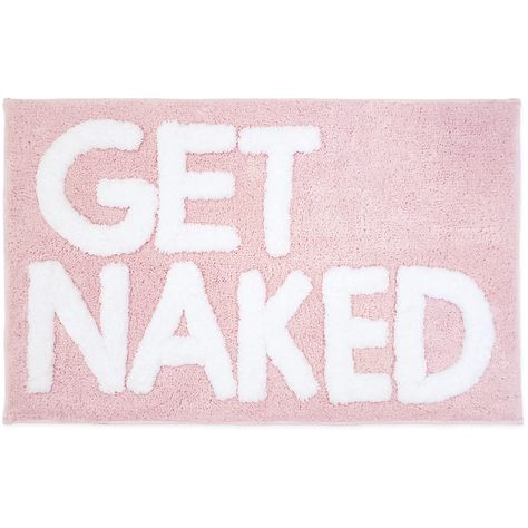 PRICES MAY VARY. LOOKING FOR A FUN BATH MAT TO DRESS UP YOUR BATHROOM? Our bathroom mats have style and are the perfect shower decor that will definitely get noticed. Made from soft and absorbent materials, these cute bathroom rugs will add a touch of style to any modern, rustic, minimalist, boho, or preppy bathroom decor. SUPER SOFT RAISED LETTER DESIGN - Our tufted microfiber Get Naked rug is densely woven with raised plush letters making it super cozy on your feet. Are you looking for College Fun Bath Mat, Cute Bathroom Rugs, Light Pink Bathroom Decor, Preppy Bathrooms, Funny College Apartment Decor, Collage Bathroom, Blush Pink Bathroom, Apartment Decor Pink, Rugs Apartment