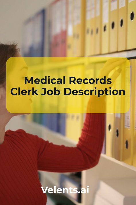 Medical Records Clerk Job Description template includes a detailed overview of the key requirements, duties, responsibilities, and skills for this role. It's optimized for posting on online job boards or careers pages and easy to customize this template for your company. Medical Records Clerk, Medical Transcriptionist, Job Description Template, Job Help, Computer Skills, Medical Office, Hiring Process, Online Job, Medical Records