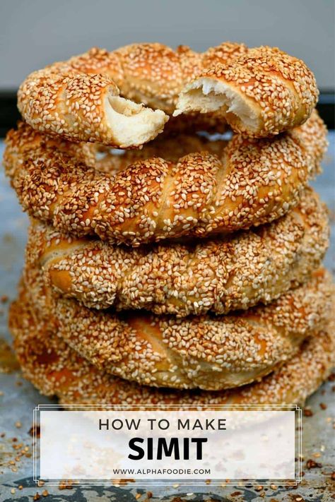 Turkish Bagel, Simit Recipe, Croissant Sandwiches, Turkish Bread, High Protein Flour, Breakfast Spread, Pizza Roll, Lebanese Cuisine, Sesame Seed