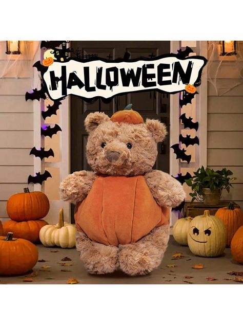 1pc 30CM Cute Pumpkin Bear Plush Toys Soft Teddy Bear Wear Pumpkin Hat Clothes Pillow Stuffed Doll Halloween Trick Or Treat Gift Decor Halloween DecorationI discovered amazing products on SHEIN.com, come check them out! Summer Cherries, Doll Halloween, Pumpkin Hat, Soft Teddy, Soft Teddy Bear, Treat Gift, Rhinestone Bow, Halloween Trick Or Treat, Decor Halloween