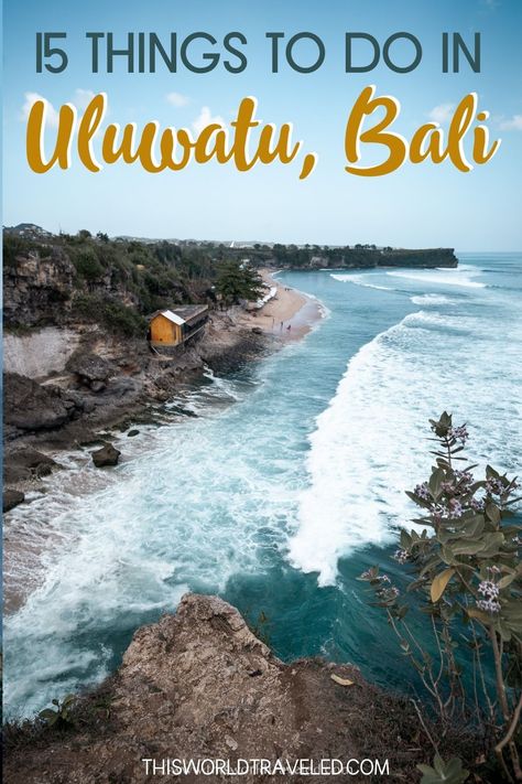 A lookout view of the ocean and yellow beach hut in Uluwatu, Bali Things To Do In Seminyak Bali, Six Senses Uluwatu Bali, Uluwatu Beach, Seminyak Beach Bali, Bali 2023, Bali Uluwatu, Bali Temple, Bali With Kids, Bali Photography